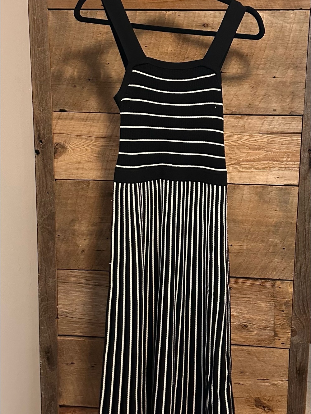 Banana Republic Black and White Striped Maxi Dress